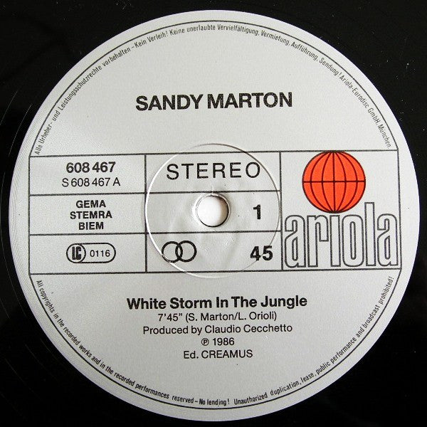 Sandy Marton : White Storm In The Jungle (Two Special D.J. Versions) (12", Maxi)