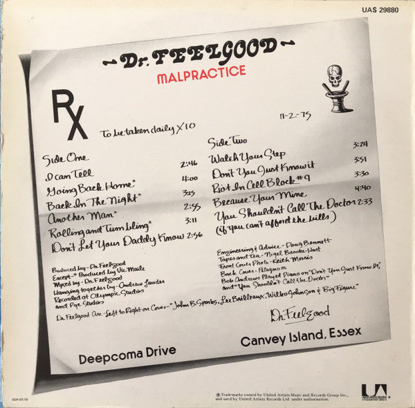 Dr. Feelgood : Malpractice (LP, Album, DOF)