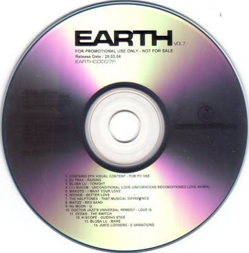 Various : Earth Volume 7 (CDr, Comp, Promo)