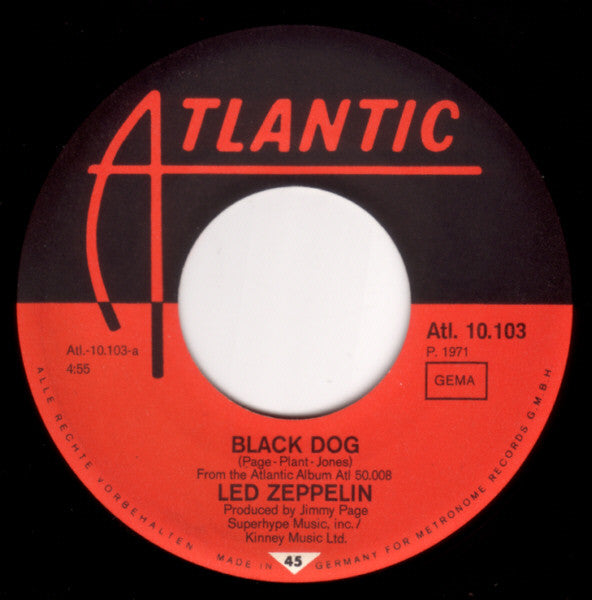 Led Zeppelin : Black Dog / Misty Mountain Hop (7", Single)