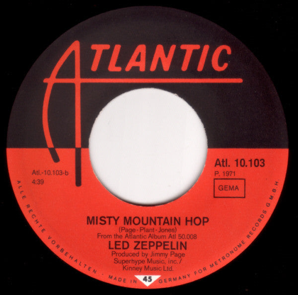 Led Zeppelin : Black Dog / Misty Mountain Hop (7", Single)