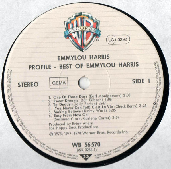 Emmylou Harris : Profile (Best Of Emmylou Harris) (LP, Comp)
