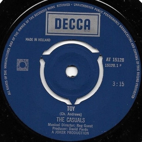 The Casuals : Toy / Touched (7", Single)