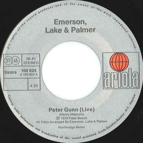 Emerson, Lake & Palmer : In Concert: Peter Gunn / Knife Edge (7", Single)