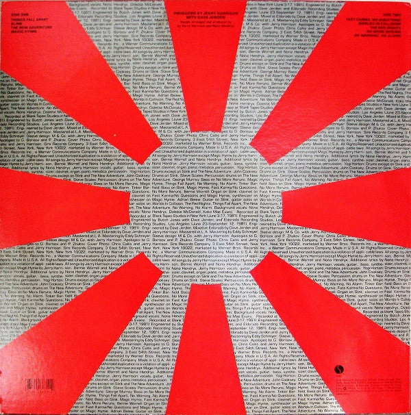 Jerry Harrison : The Red And The Black (LP, Album, Win)