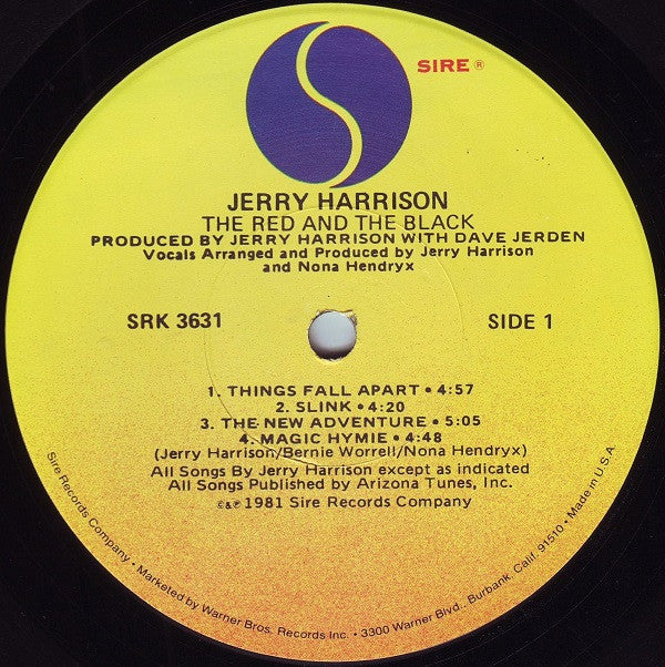 Jerry Harrison : The Red And The Black (LP, Album, Win)