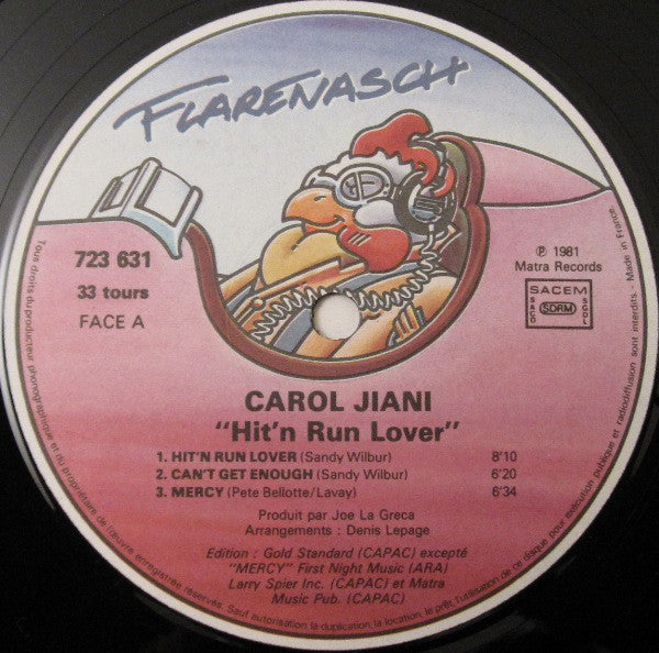 Carol Jiani : Hit 'N Run Lover (LP, Album)