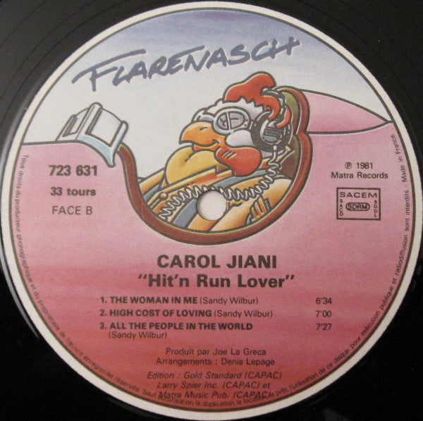 Carol Jiani : Hit 'N Run Lover (LP, Album)