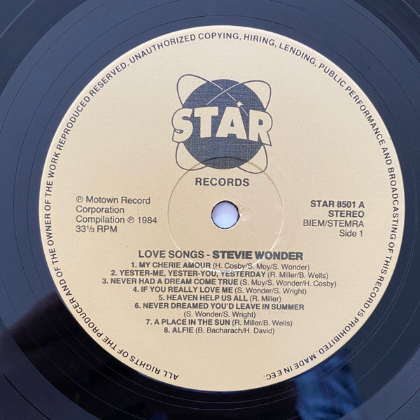Stevie Wonder : Love Songs (LP, Comp, Bei)