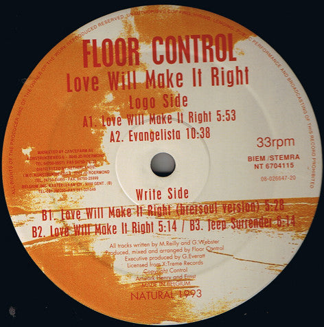 Floor Control : Love Will Make It Right (12")
