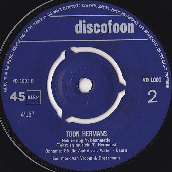 Toon Hermans : Ja, Dat Is Carnaval! (7", Single, Mono)