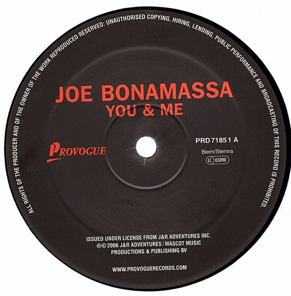 Joe Bonamassa : You & Me (LP, Album, RE)
