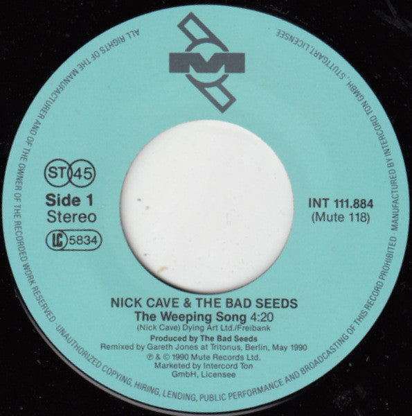 Nick Cave & The Bad Seeds : The Weeping Song (7", Single)