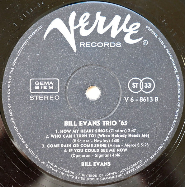 Bill Evans Trio* : Trio '65 (LP, Album)