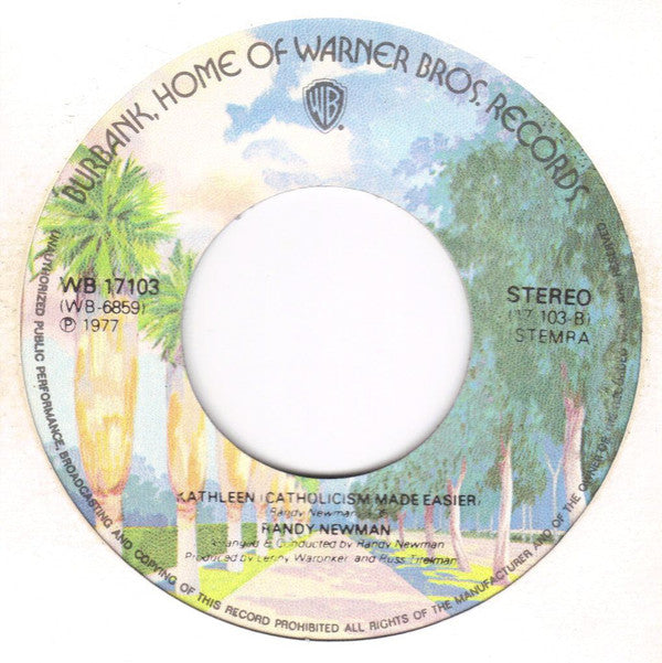 Randy Newman : Rider In The Rain (7", Single)