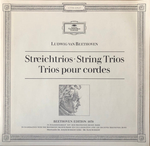Ludwig Van Beethoven, Trio Italiano D'Archi : Streichtrios / Strijktrio‘s / Trios À Cordes (Box + 3xLP)