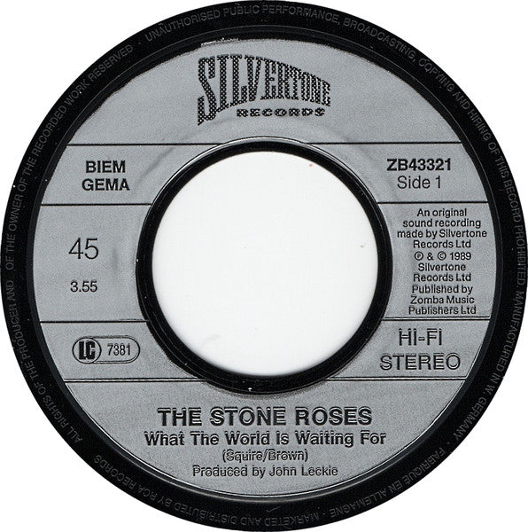 The Stone Roses : What The World Is Waiting For (7", Single)