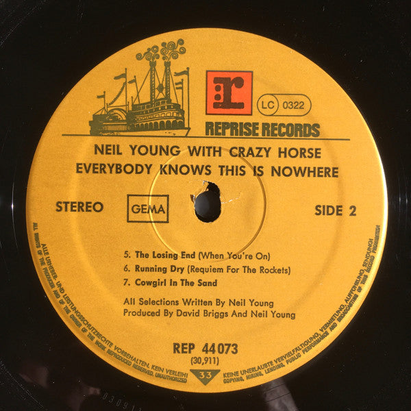 Neil Young With Crazy Horse : Everybody Knows This Is Nowhere (LP, Album, RE, Gat)