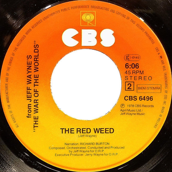 Jeff Wayne : The Eve Of The War (7", Single)