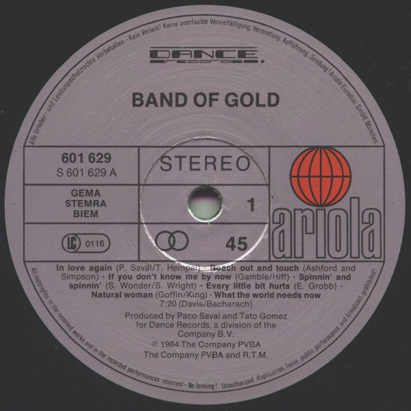 Band Of Gold : In Love Again (12", Maxi)