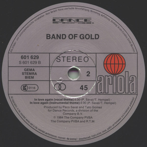 Band Of Gold : In Love Again (12", Maxi)
