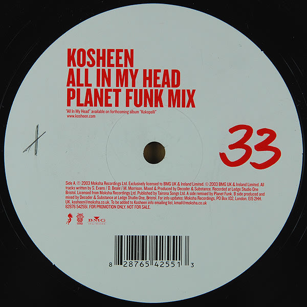 Kosheen : All In My Head (12", Promo)