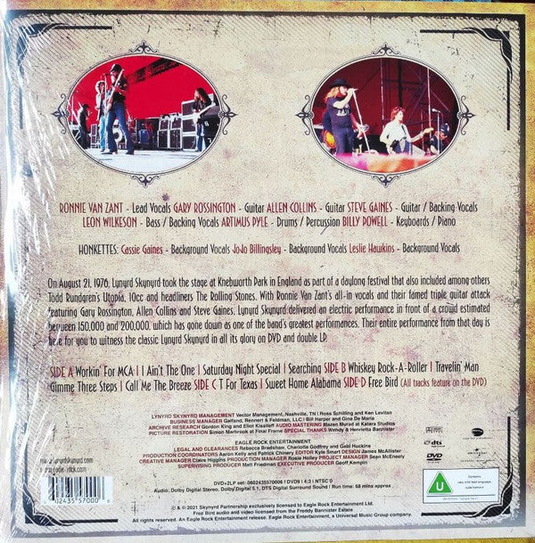 Lynyrd Skynyrd : Live At Knebworth ‘76 (2xLP, Album, MPO + DVD-V, NTSC, Dol + Ltd)