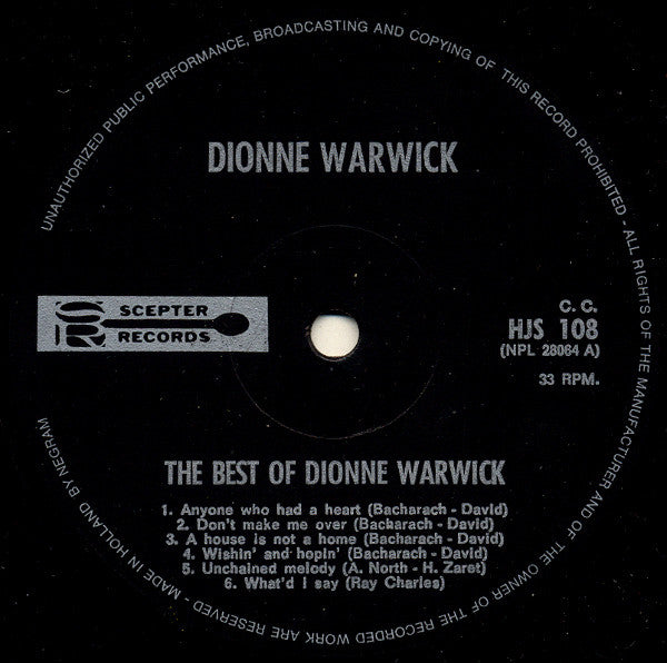 Dionne Warwick : The Best Of Dionne Warwick (LP, Comp)