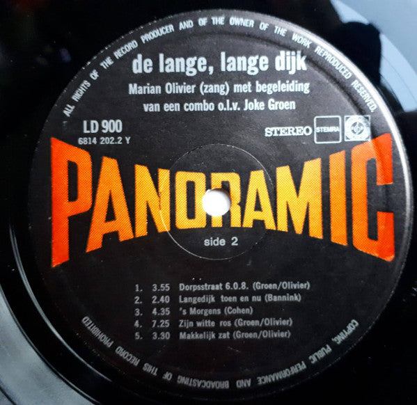 Marian Olivier Met Begeleiding van Een Combo O.l.v. Joke Groen : Aan De Lange Lange Dijk (LP)