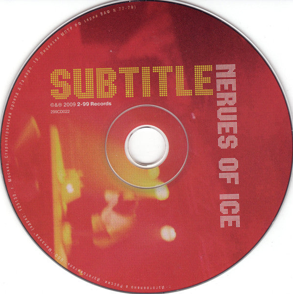 Subtitle : Nerves Of Ice (CD, Album)