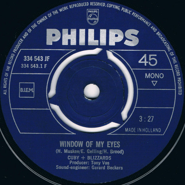 Cuby + Blizzards : Window Of My Eyes / Checkin' Up On My Baby (7", Single, Mono)