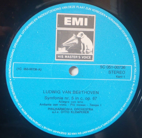 Ludwig van Beethoven, Philharmonia Orchestra, Otto Klemperer : Symfonie Nr. 5 (LP, RE)