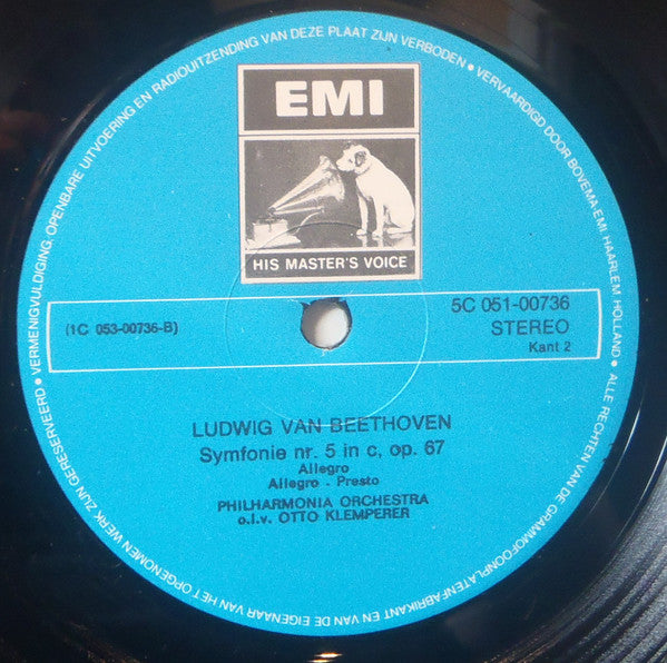 Ludwig van Beethoven, Philharmonia Orchestra, Otto Klemperer : Symfonie Nr. 5 (LP, RE)