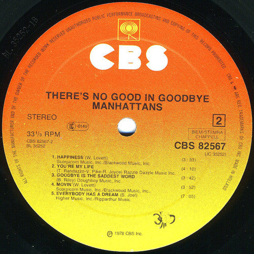 Manhattans : There's No Good In Goodbye (LP, Album)