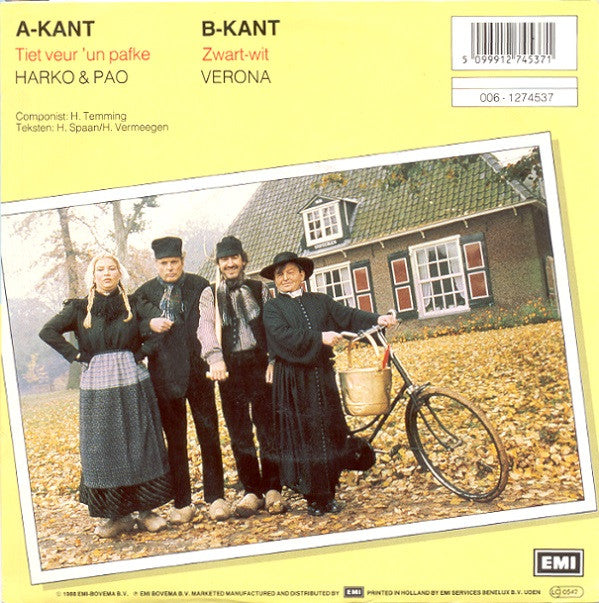 Harko & Pao / Verona (6) : Tiet Veur 'Un Pafke! / Zwart-Wit (7", Single)