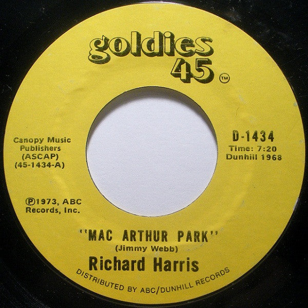 Richard Harris : Mac Arthur Park / The Yard Went On Forever (7", RE, Styrene)