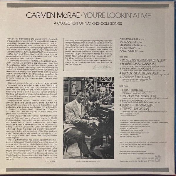 Carmen McRae : You're Lookin' At Me (LP, Album)