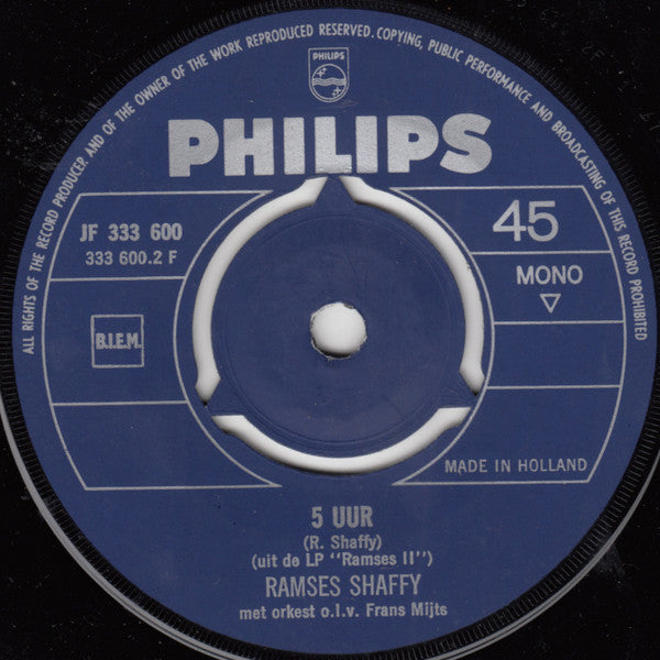 Ramses Shaffy : Sammy / 5 Uur (7", Single, Mono)