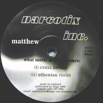 Matt Carlton : What More: In Five Colours: (12")