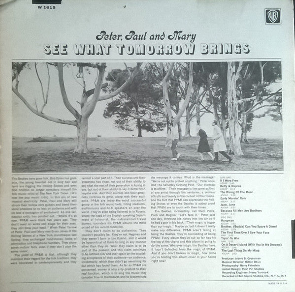Peter, Paul & Mary : See What Tomorrow Brings (LP, Mono, RP, Gol)