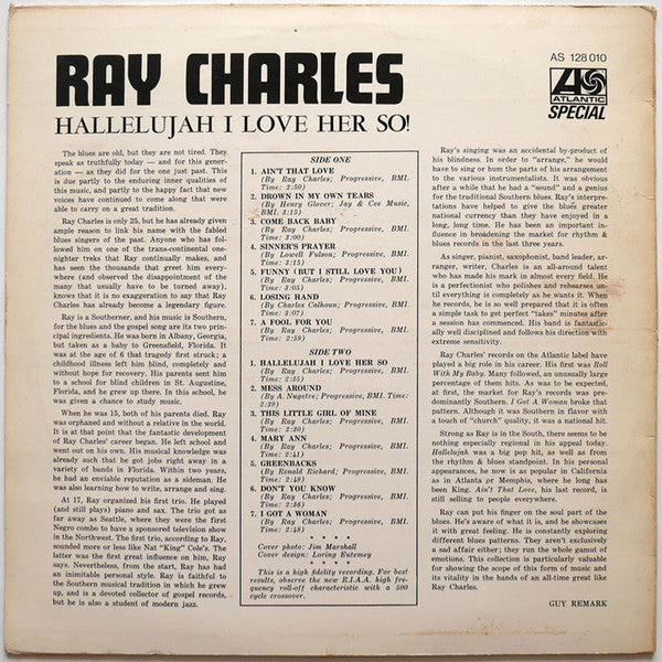 Ray Charles : Hallelujah I Love Her So (LP, Album, RE)