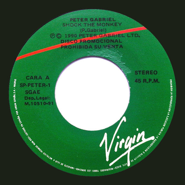 Peter Gabriel : Shock The Monkey (7", Promo)