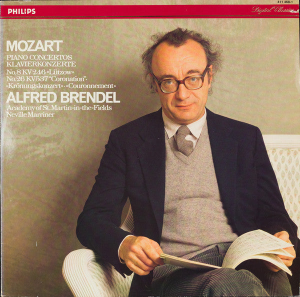 Wolfgang Amadeus Mozart - Alfred Brendel, The Academy Of St. Martin-in-the-Fields, Sir Neville Marriner : Piano Concertos / Klavierkonzerte - No.8 KV 246 <<Lützow>>; No.26 KV537 "Coronation" • >>Krönungskonzert<< • <<Couronnement>> (LP, Album)