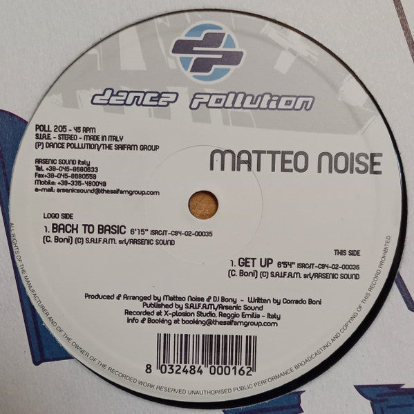 Matteo Noise : Back To Basic / Get Up (12")