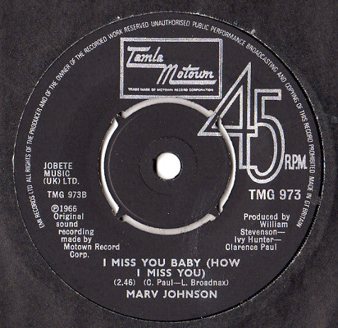 Michael Jackson / Marv Johnson : Got To Be There / I Miss You Baby (How I Miss You) (7", Single, Pus)