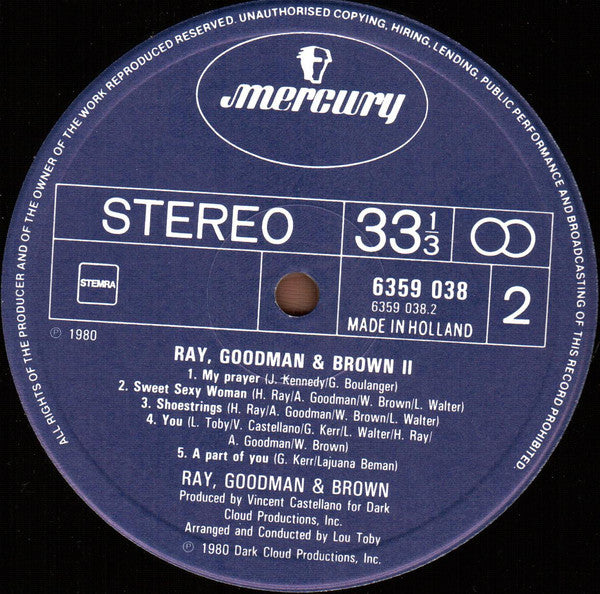Ray, Goodman & Brown : Ray, Goodman & Brown II (LP, Album)