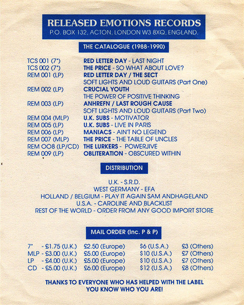 Various : Labour Of Love (Volume One) (Flexi, 7", S/Sided, Smplr, Cle)