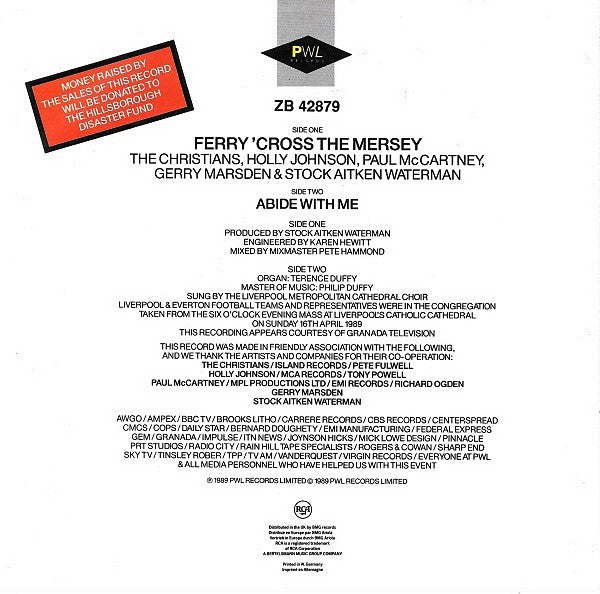 The Christians, Holly Johnson, Paul McCartney, Gerry Marsden & Stock, Aitken & Waterman : Ferry 'Cross The Mersey (7", Single)