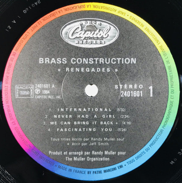 Brass Construction : Renegades (LP, Album)