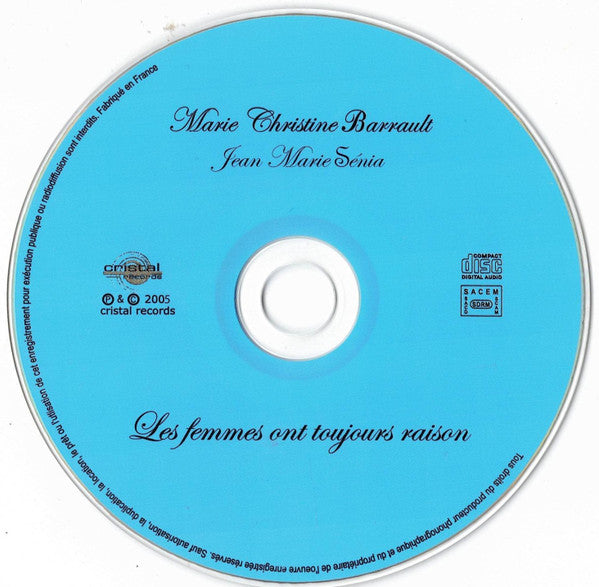 Marie-Christine Barrault : Les Femmes Ont Toujours Raison (CD, Album)